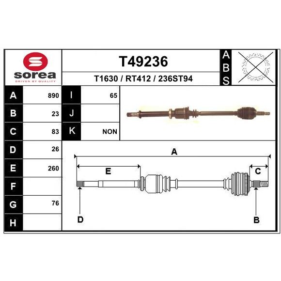 Слика на Полуосовина EAI T49236