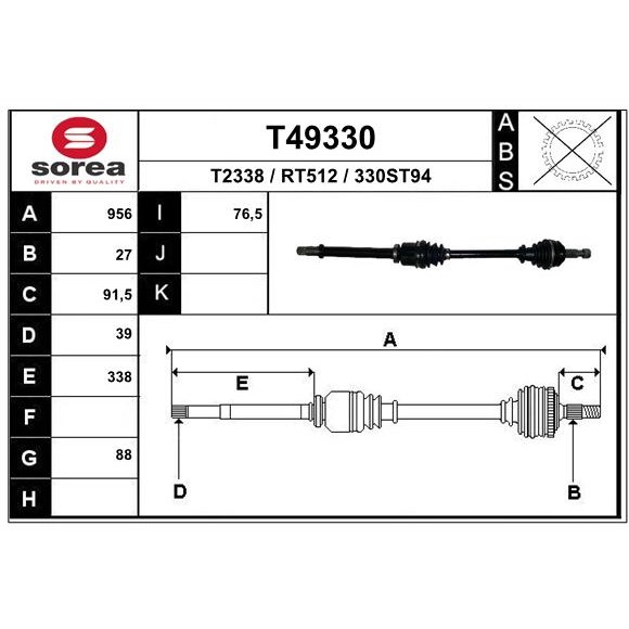 Слика на Полуосовина EAI T49330