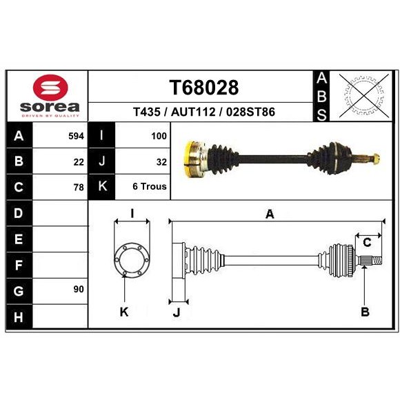 Слика на Полуосовина EAI T68028