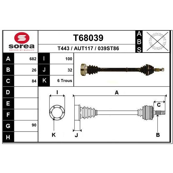 Слика на Полуосовина EAI T68039