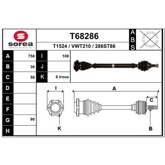 Слика на Полуосовина EAI T68286