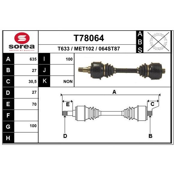 Слика на Полуосовина EAI T78064