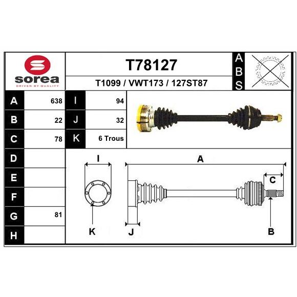 Слика на Полуосовина EAI T78127