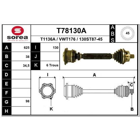 Слика на Полуосовина EAI T78130A