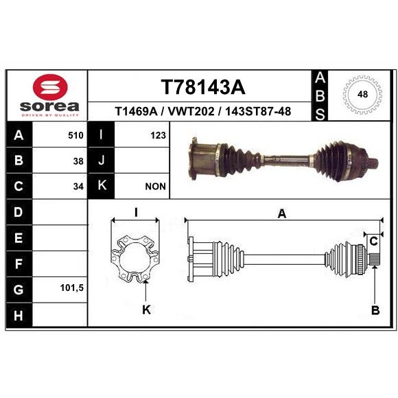 Слика на Полуосовина EAI T78143A