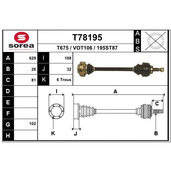 Слика на Полуосовина EAI T78195