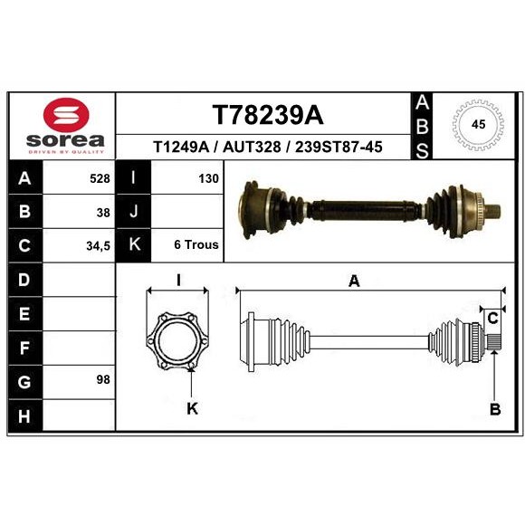 Слика на Полуосовина EAI T78239A