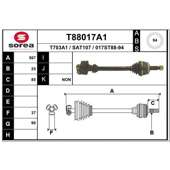 Слика на Полуосовина EAI T88017A1