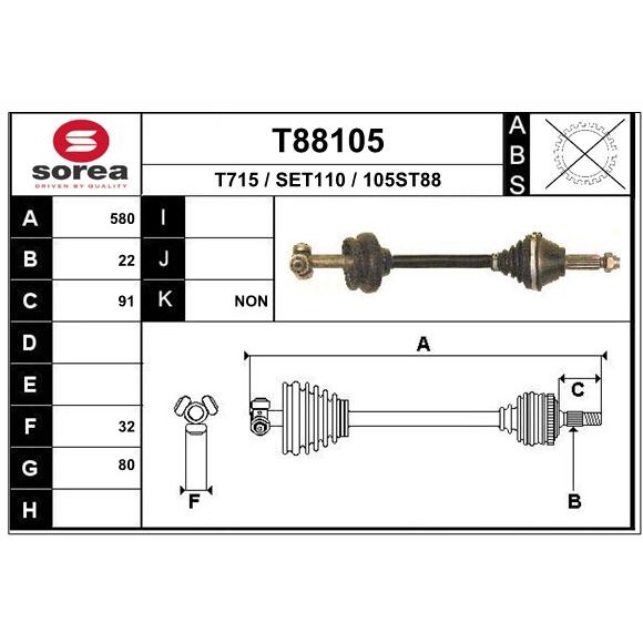 Слика на Полуосовина EAI T88105