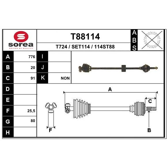 Слика на Полуосовина EAI T88114