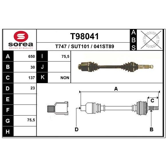 Слика на Полуосовина EAI T98041