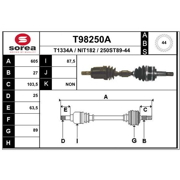 Слика на Полуосовина EAI T98250A