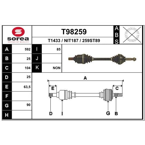 Слика на Полуосовина EAI T98259