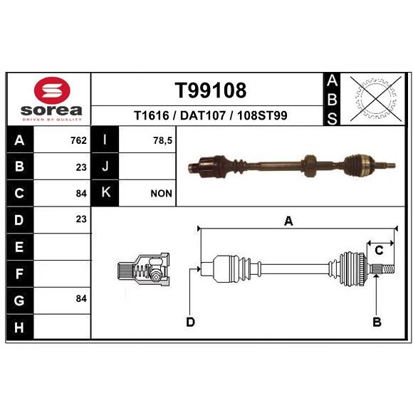 Слика на Полуосовина EAI T99108