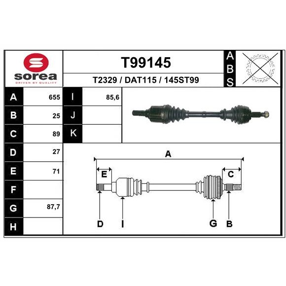 Слика на Полуосовина EAI T99145