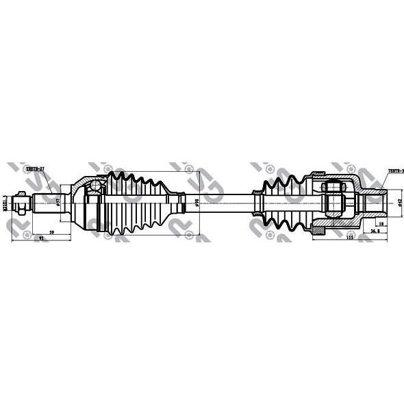 Слика на Полуосовина GSP 218005 за Ford Mondeo 1 (GBP) 2.0 i 16V 4x4 - 132 коњи бензин