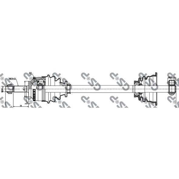 Слика на Полуосовина GSP 250004 за Renault Clio 2 1.2 16V (BB05, BB0W, BB11, BB27, BB2T, BB2U, BB2V, CB05...) - 75 коњи бензин