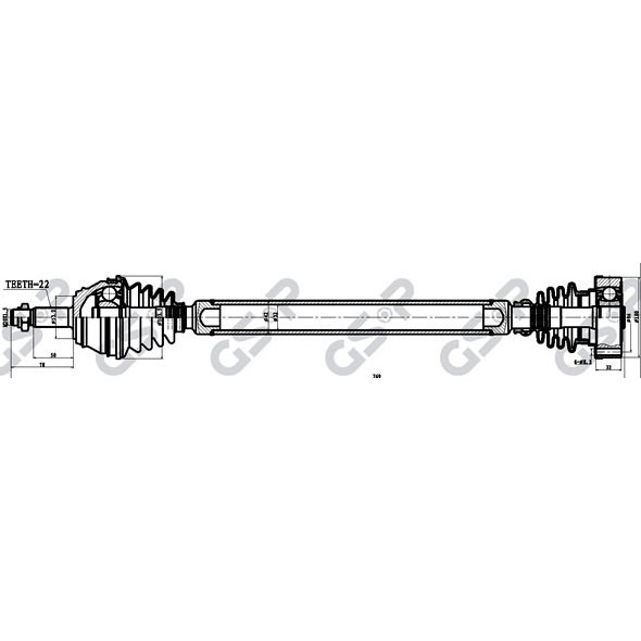 Слика на Полуосовина GSP 253002 за VW Jetta 2 (19E,1G2) 1.8 - 90 коњи бензин