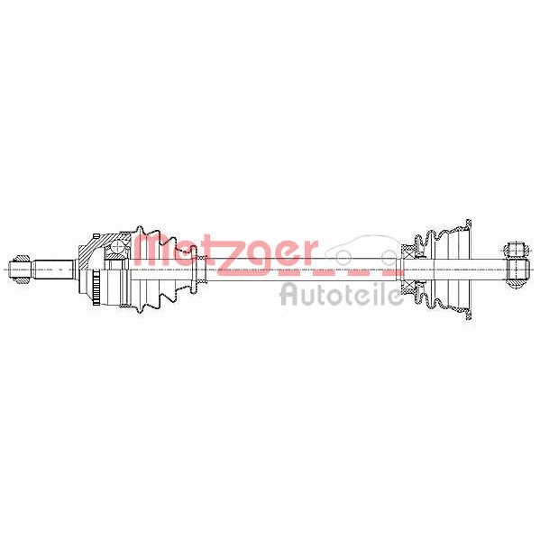 Слика на Полуосовина METZGER 7210025 за Renault Clio 2 1.2 16V (BB05, BB0W, BB11, BB27, BB2T, BB2U, BB2V, CB05...) - 75 коњи бензин