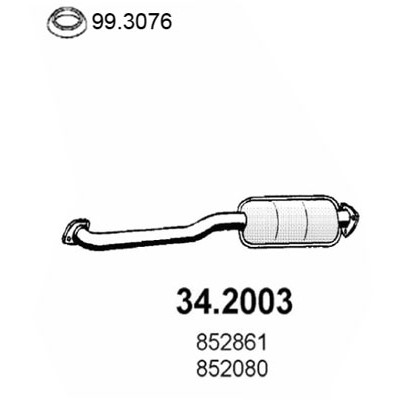 Слика на преден издувен лонец ASSO 34.2003 за Opel Kadett E Hatchback 2.0 GSI 16V - 156 коњи бензин