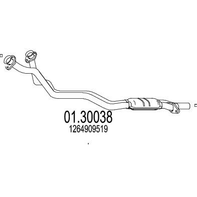 Слика на преден издувен лонец MTS 01.30038 за Mercedes-Benz S-class (w126) 300 SE,SEL (126.024, 126.025) - 188 коњи бензин