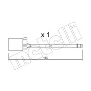 Слика 1 на предупредувачки сензор, истрошеност на диск плочки METELLI SU.015