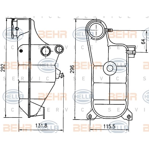 Слика на Преливен сад за разладна течност HELLA 8MA 376 755-151 за Mercedes S-class Saloon (w124) 300 E (124.030) - 180 коњи бензин