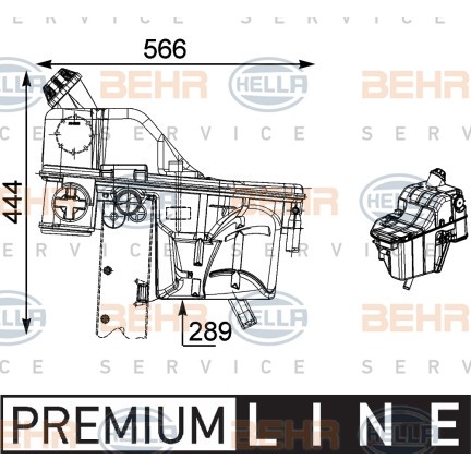 Слика на Преливен сад за разладна течност HELLA BEHR  SERVICE  PREMIUM LINE 8MA 376 705-091 за камион Mercedes Actros 1996 1843 S, 1843 LS - 428 коњи дизел