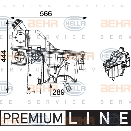 Слика на Преливен сад за разладна течност HELLA BEHR  SERVICE  PREMIUM LINE 8MA 376 705-091 за камион Setra Series 400 TopClass S 415 HD - 72 коњи дизел
