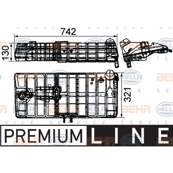 Слика на Преливен сад за разладна течност HELLA BEHR  SERVICE  PREMIUM LINE 8MA 376 705-241 за камион MAN F 90 19.362 FS,19.362 FLS,19.362 FLLS - 360 коњи дизел