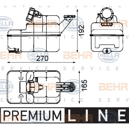 Слика на Преливен сад за разладна течност HELLA BEHR  SERVICE  PREMIUM LINE 8MA 376 705-271 за камион Iveco Eurostar LD 190 E 52 - 514 коњи дизел