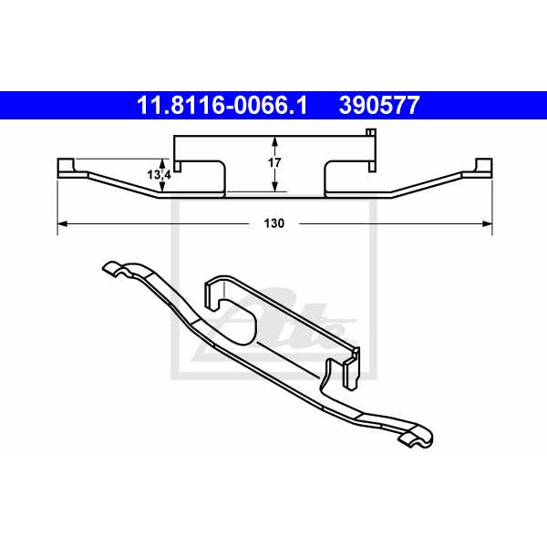 Слика на пружина, сопирачки апарат ATE 11.8116-0066.1 за BMW 1 Coupe E82 120 i - 170 коњи бензин