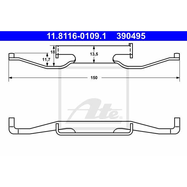 Слика на пружина, сопирачки апарат ATE 11.8116-0109.1 за BMW 3 Touring E46 325 xi - 192 коњи бензин