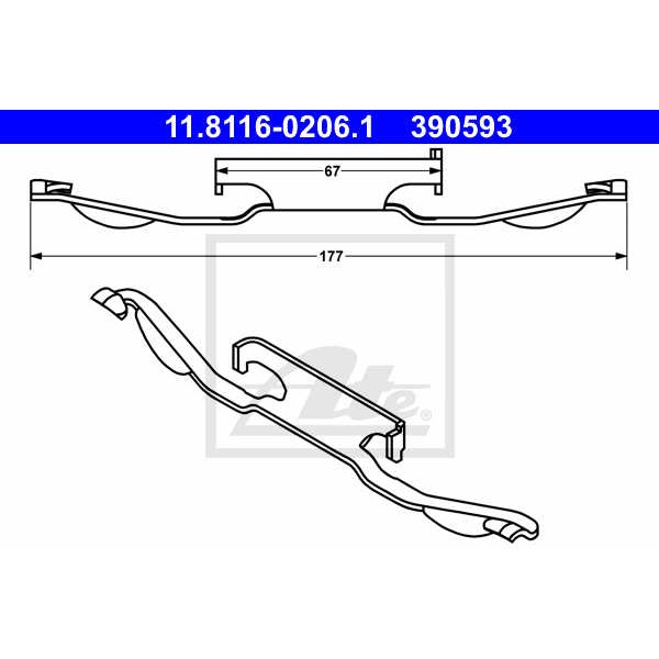 Слика на пружина, сопирачки апарат ATE 11.8116-0206.1 за BMW 3 Touring E46 320 d - 136 коњи дизел