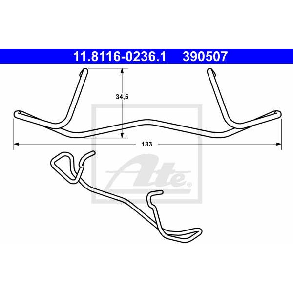 Слика на пружина, сопирачки апарат ATE 11.8116-0236.1 за Volvo V70 Estate 2 (P80) 2.4 Bifuel (CNG) - 140 коњи Бензин/Метан (CNG)