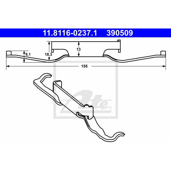 Слика на пружина, сопирачки апарат ATE 11.8116-0237.1 за Alfa Romeo 159 Sportwagon 2.2 JTS - 185 коњи бензин