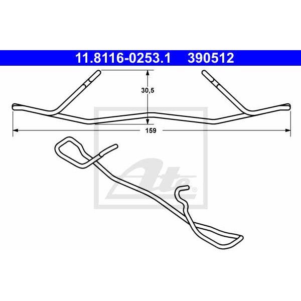 Слика на пружина, сопирачки апарат ATE 11.8116-0253.1 за Mercedes E-class Saloon (w210) E 200 (210.035) - 136 коњи бензин