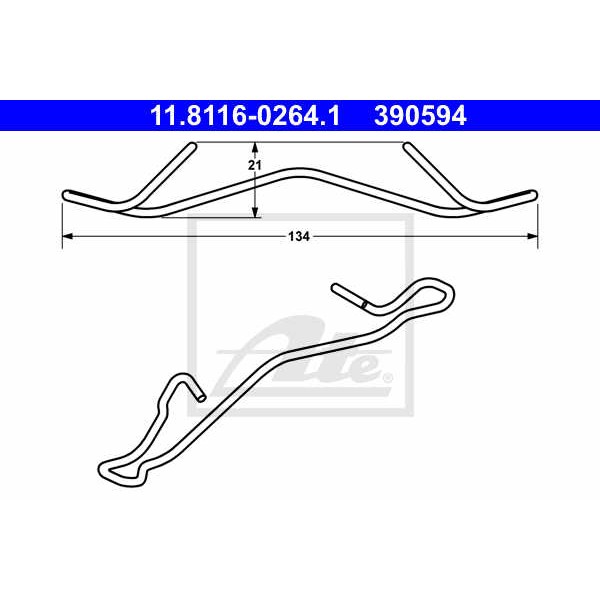 Слика на пружина, сопирачки апарат ATE 11.8116-0264.1 за Fiat Panda (312) 0.9 - 86 коњи бензин