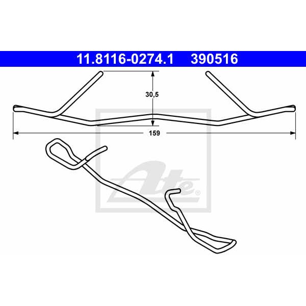 Слика на пружина, сопирачки апарат ATE 11.8116-0274.1 за Mini Convertible (R52) Cooper S - 163 коњи бензин