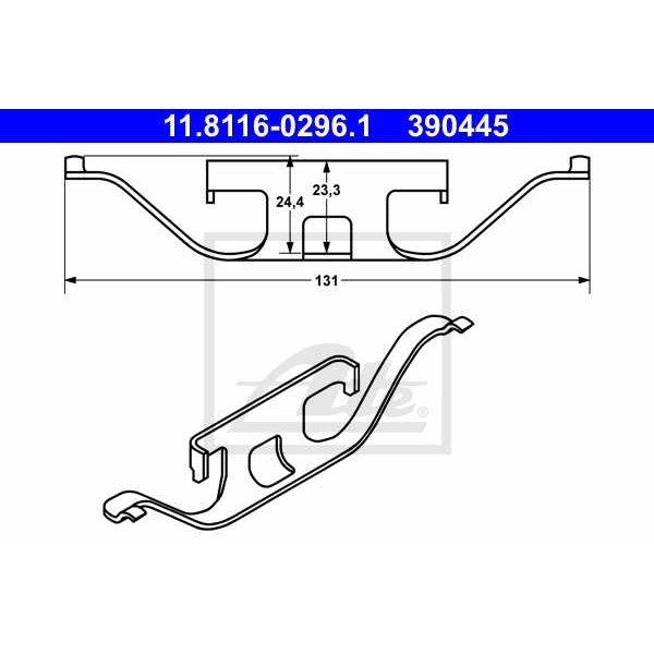 Слика на пружина, сопирачки апарат ATE 11.8116-0296.1 за BMW 3 Touring E46 330 d - 204 коњи дизел