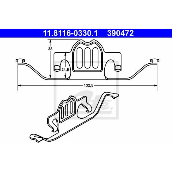 Слика на пружина, сопирачки апарат ATE 11.8116-0330.1 за BMW 5 Sedan E60 530 i - 272 коњи бензин