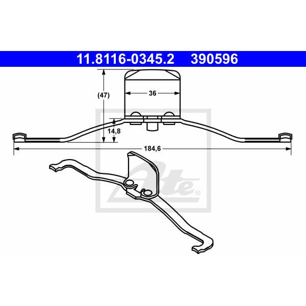 Слика на пружина, сопирачки апарат ATE 11.8116-0345.2 за Opel Signum 3.0 V6 CDTI - 184 коњи дизел