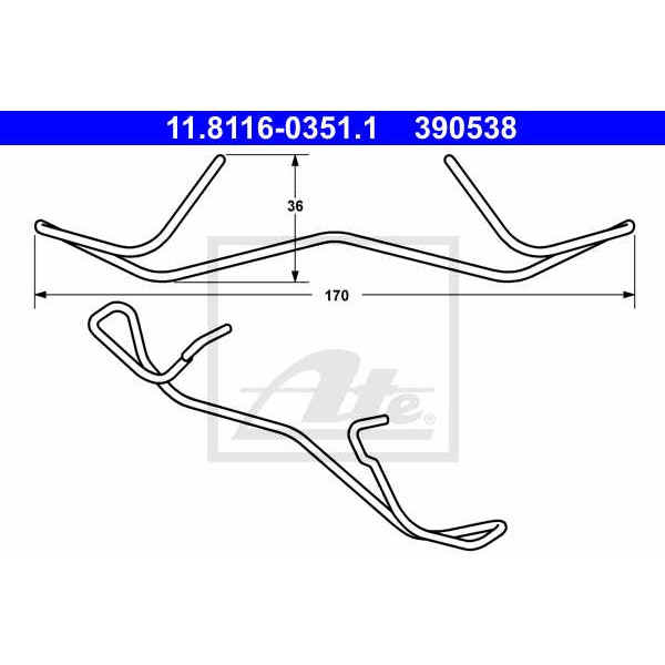 Слика на пружина, сопирачки апарат ATE 11.8116-0351.1 за Audi A5 Sportback (8TA) 1.8 TFSI - 160 коњи бензин