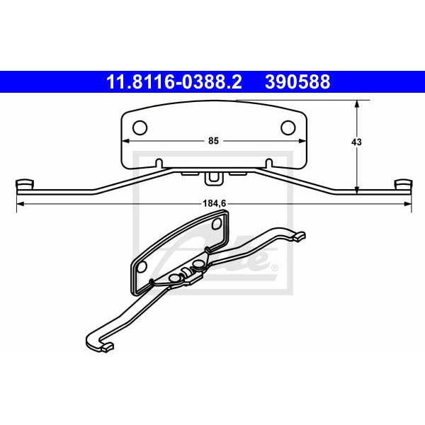 Слика на пружина, сопирачки апарат ATE 11.8116-0388.2 за Ford S-Max 2.0 EcoBoost - 199 коњи бензин