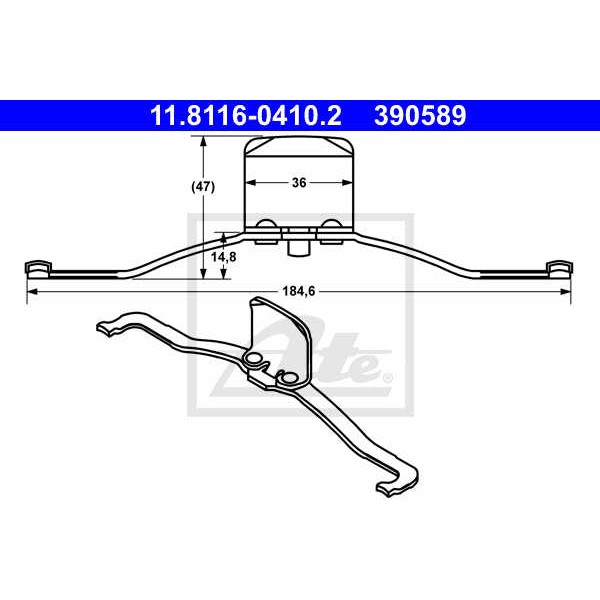 Слика на пружина, сопирачки апарат ATE 11.8116-0410.2 за Audi A4 Sedan (8E2, B6) 1.9 TDI - 130 коњи дизел