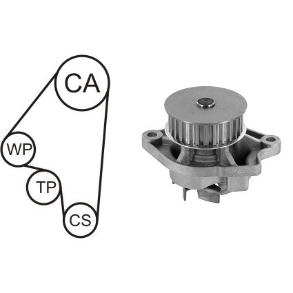 Слика на Ребрест ремен сет со водна пумпа AIRTEX WPK-1582R01
