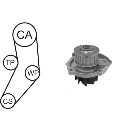 Слика на ребрест ремен сет со водна пумпа AIRTEX WPK-185202 за Fiat Panda 169 1.4 Bi-Power / Natural Power - 78 коњи Бензин/Метан (CNG)