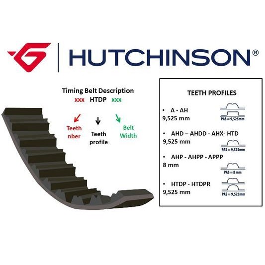 Слика на Ребрест ремен HUTCHINSON 085 HTDP 20