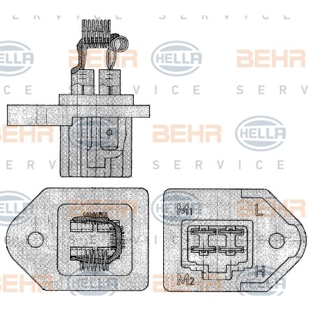 Слика на Резистор вентилатор BEHR HELLA SERVICE PREMIUM LINE 9ML 351 303-301 за Suzuki Vitara Cabrio (ET,TA) 2.0 16V - 132 коњи бензин