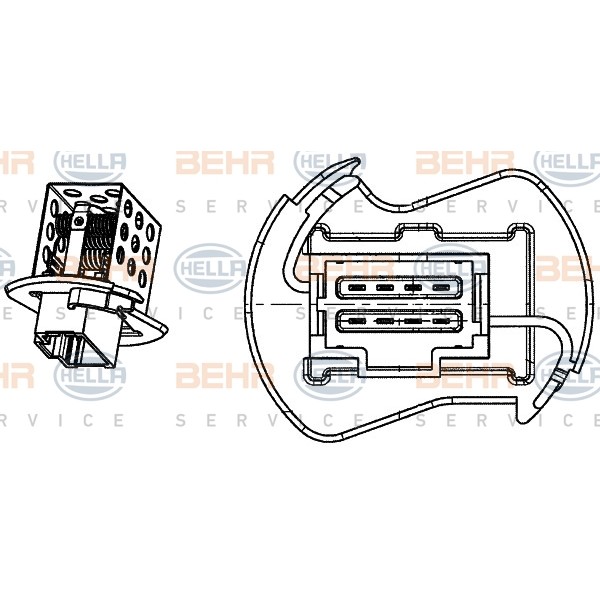 Слика на Резистор вентилатор HELLA BEHR  SERVICE  PREMIUM LINE 9ML 351 332-251 за Renault Master 2 Bus (JD,ND) 2.5 dCi - 101 коњи дизел